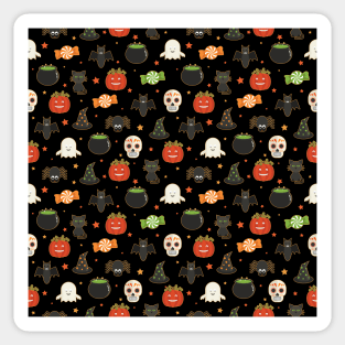 Halloween Pattern Pumpkins Ghosts Bats Sticker